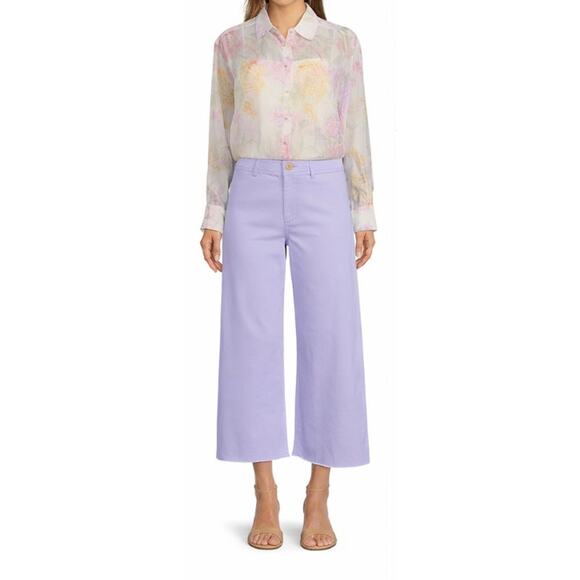 ANTONIO MELANI Denim - Antonio Melani Alexandra Wide Leg Jeans Cropped High Waist Lavender US 2 NWT